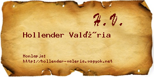 Hollender Valéria névjegykártya